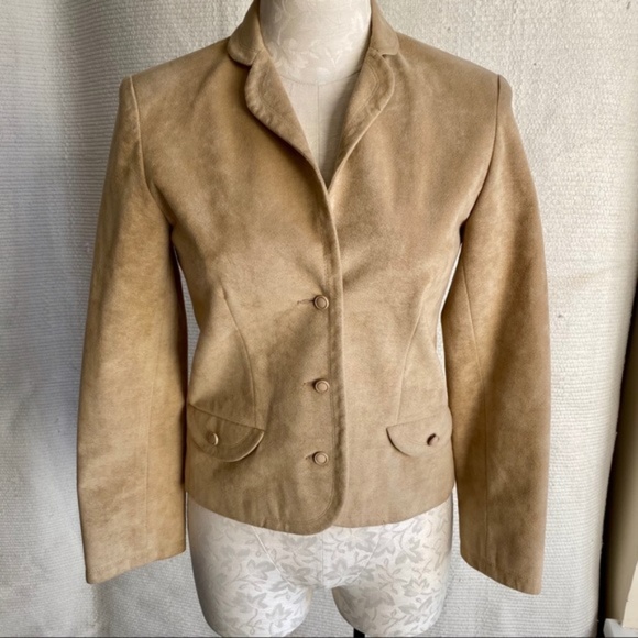 Vintage 70s XS Ultrasuede Leather Blazer Jacket